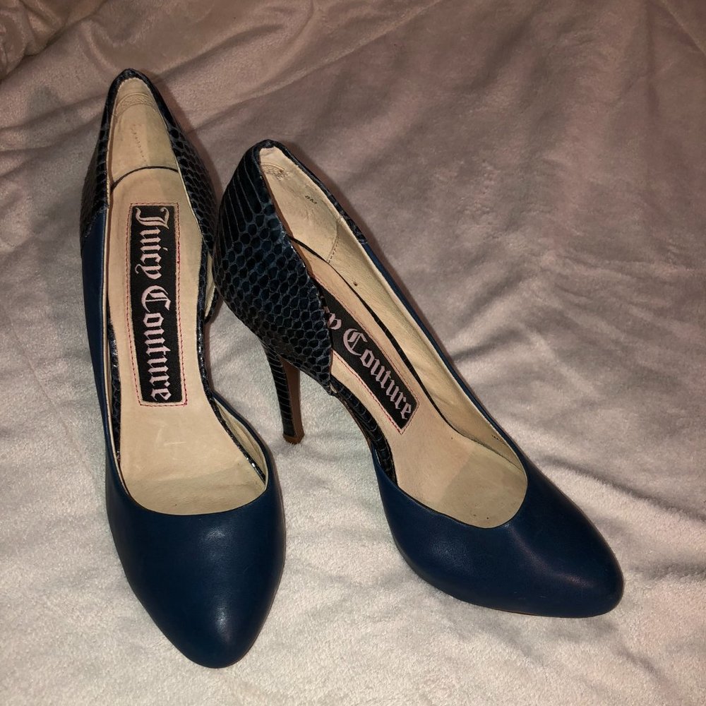 Juicy Couture Elsie Leather Snakeskin Pumps